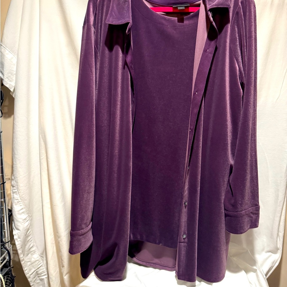 J Jill XL purple top and jacket